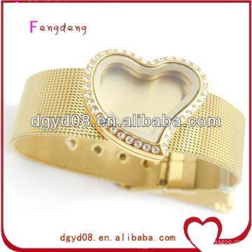 18k Gold Floating Medaillon Armband für Frauen